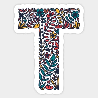 Tropical Letter T Sticker